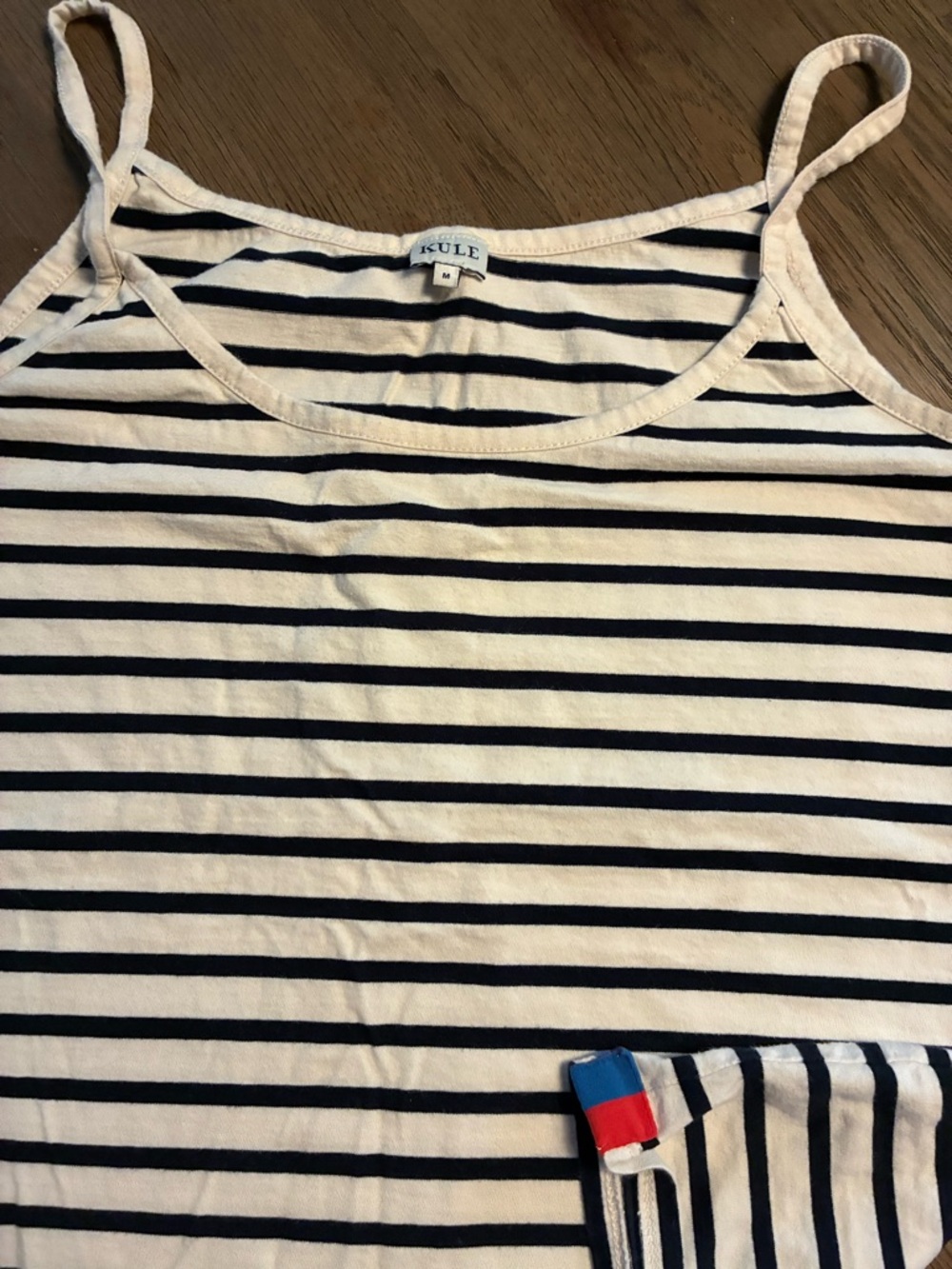 KULE blue and white stripe singlet